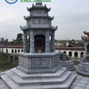 20 Mẫu xây mộ lục lăng đẹp bằng đá Ninh Bình 2025
