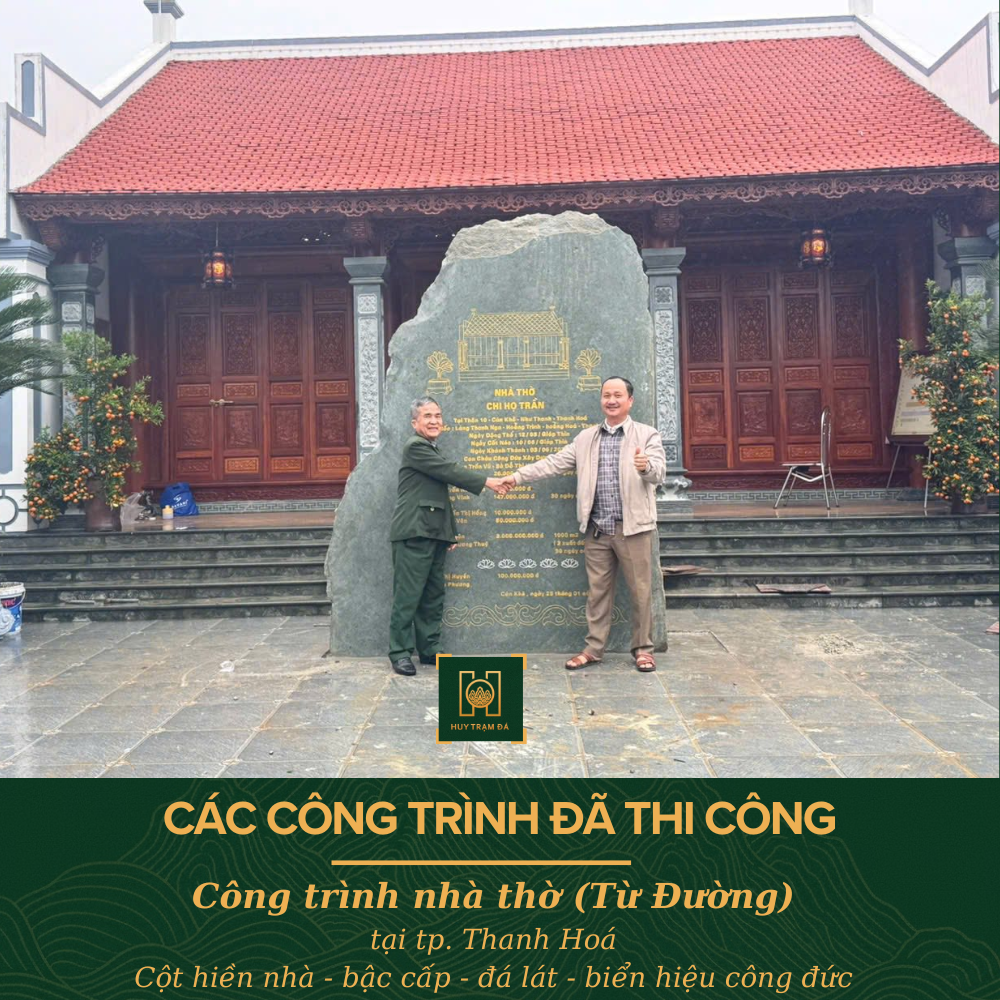 Đá Xanh Thanh Hóa - Công Trình Thi Công Đá Nguyên Khối Từ Đường Tại Thanh Hóa