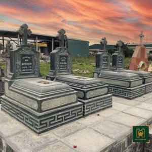 Mẫu Mộ Đá Công Giáo Tam Cấp Md15 - Lăng Mộ Đá Thanh Hóa