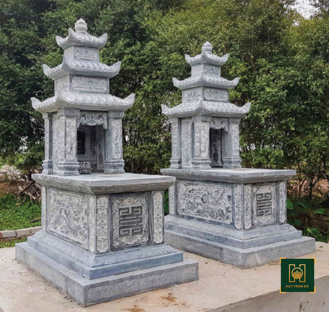 Mẫu Mộ Đá 3 Mái MD11 - Lăng Mộ Đá Thanh Hóa