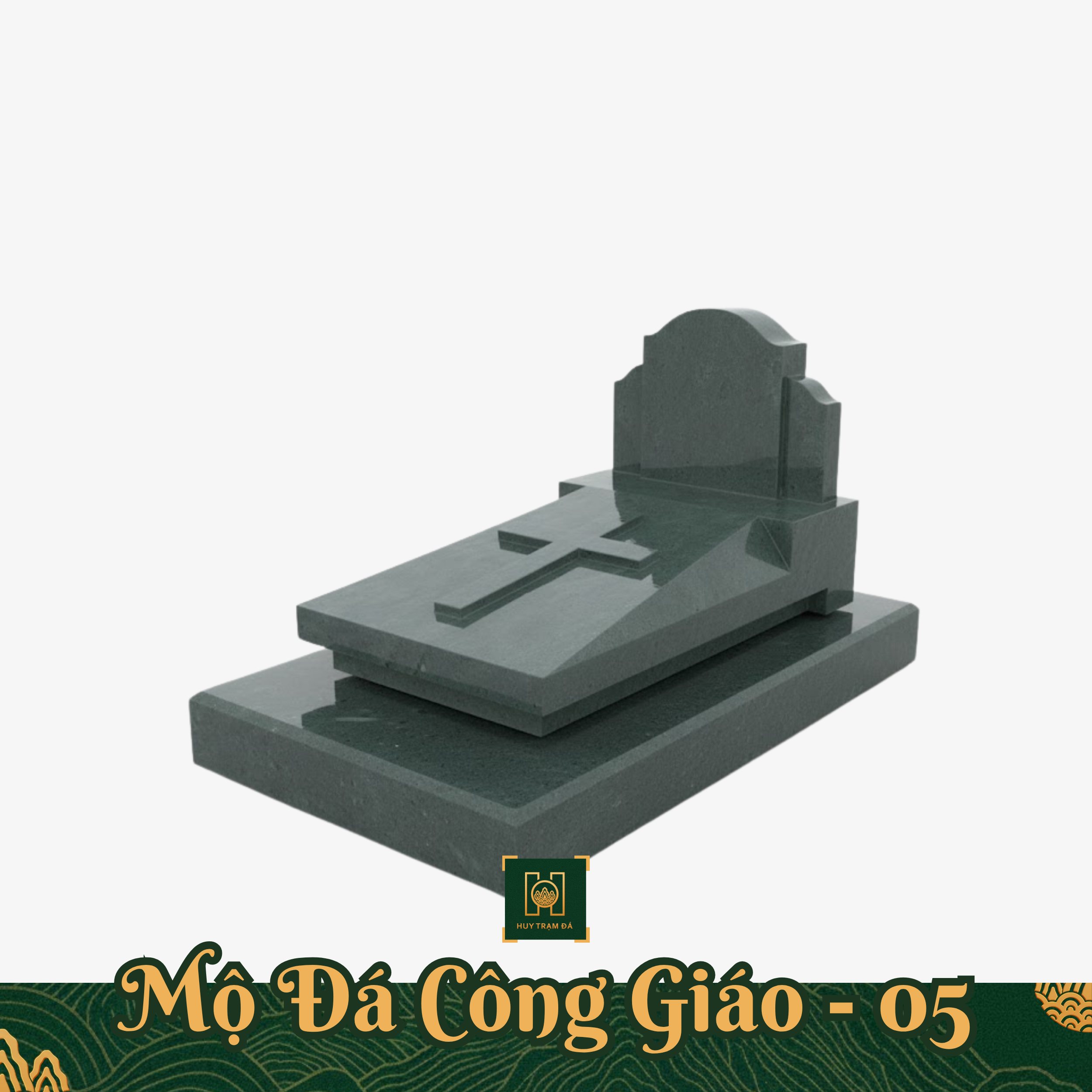 Mộ Đá Công Giáo Đá Granite MD18 Có Bia - Lăng Mộ Đá Thanh Hóa