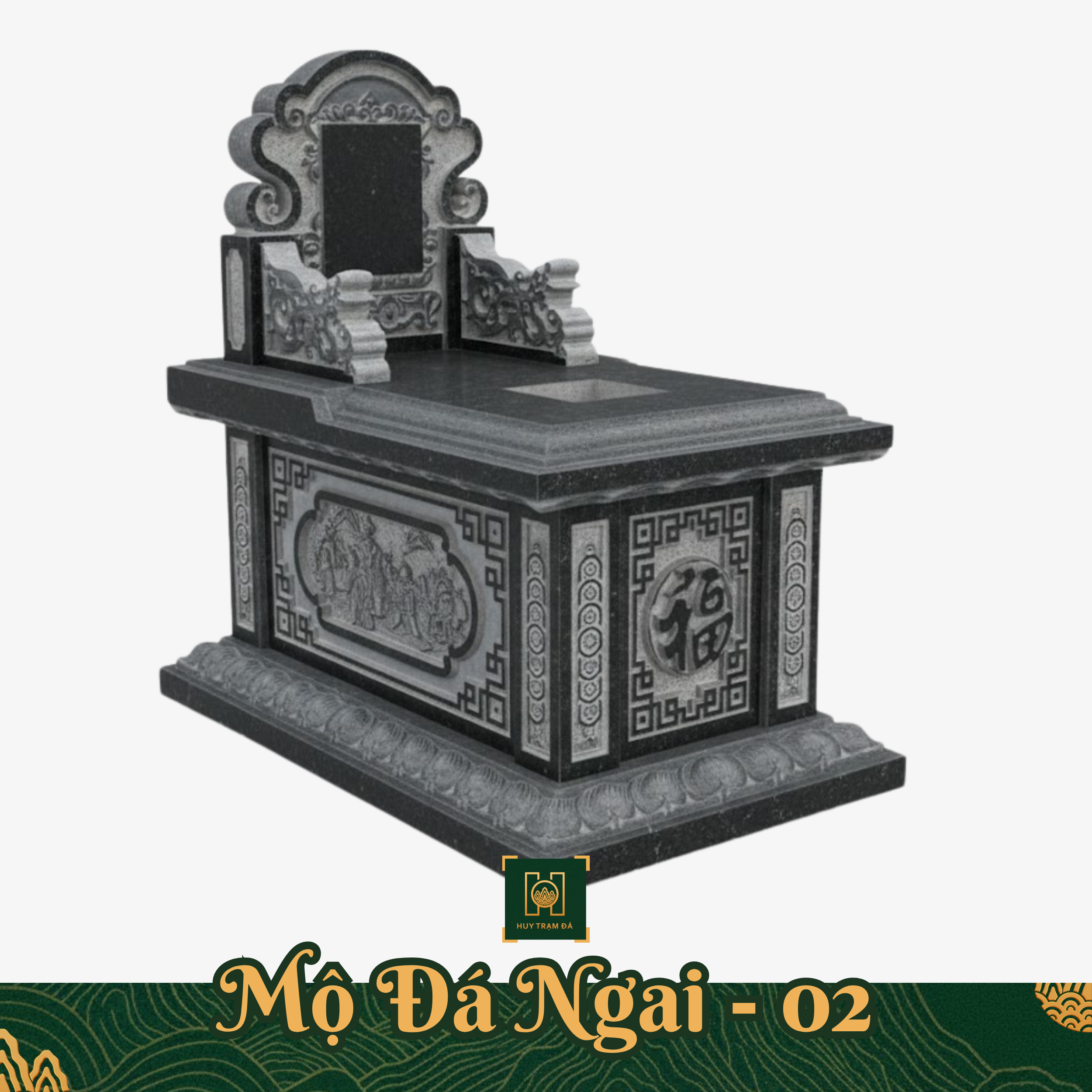 Mộ Đá Ngai Truyền Thống MD06 – Thiết Kế Thi Công Đá Mỹ Nghệ Theo Yêu Cầu