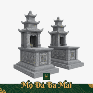 Mộ Đá Ba Mái MD11 Lăng Mộ Đá Xanh Đen Huy Trạm Đá