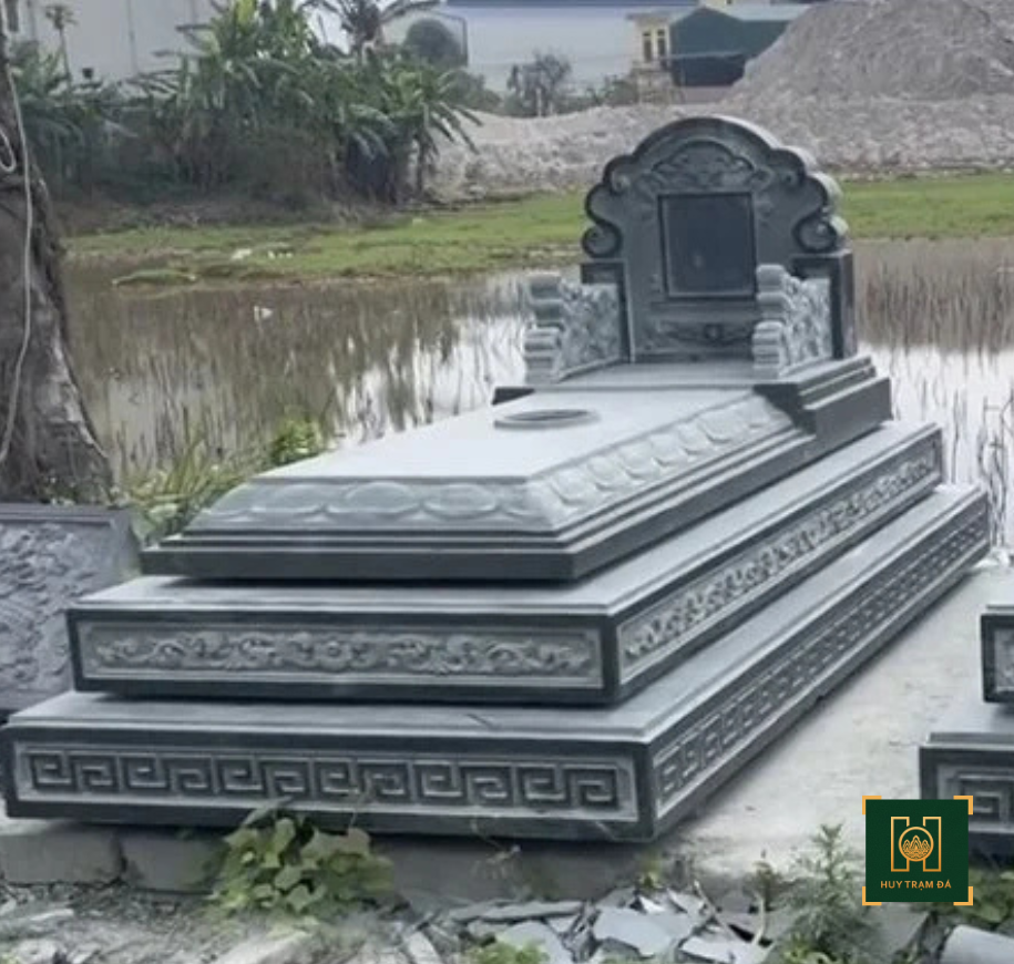 Mộ Đá Tam Cấp MD02 - Thiết Kế Mộ Đá Theo Yêu Cầu - Lăng Mộ Đá Thanh Hóa