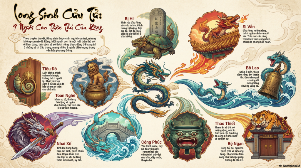 9 Con Của Rồng Và Câu Chuyện Truyền Thuyết Long Sinh Cửu Tử