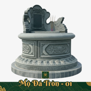 Mộ Đá Tròn Đá Xanh Rêu MD27 – Thiết Kế Thi Công Mộ Đá Mỹ Nghệ Theo Yêu Cầu